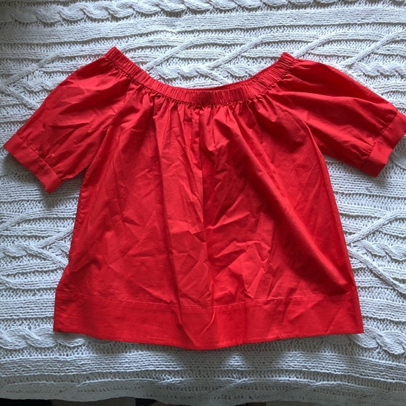 kate spade Tops - Kate Spade coral red off-the-shoulder top